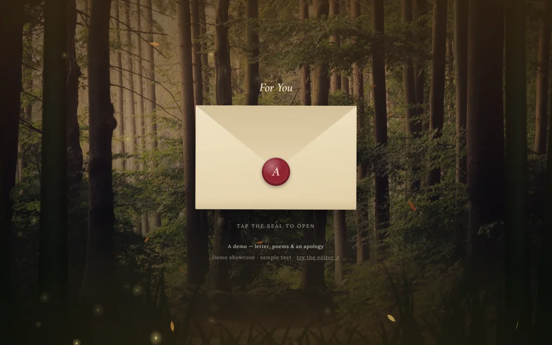 A Letter for You — an animated letter and poetry site