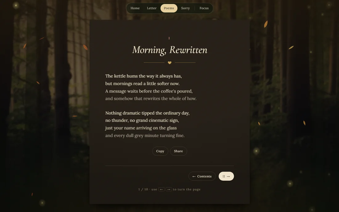 A Letter for You — a poem on desktop